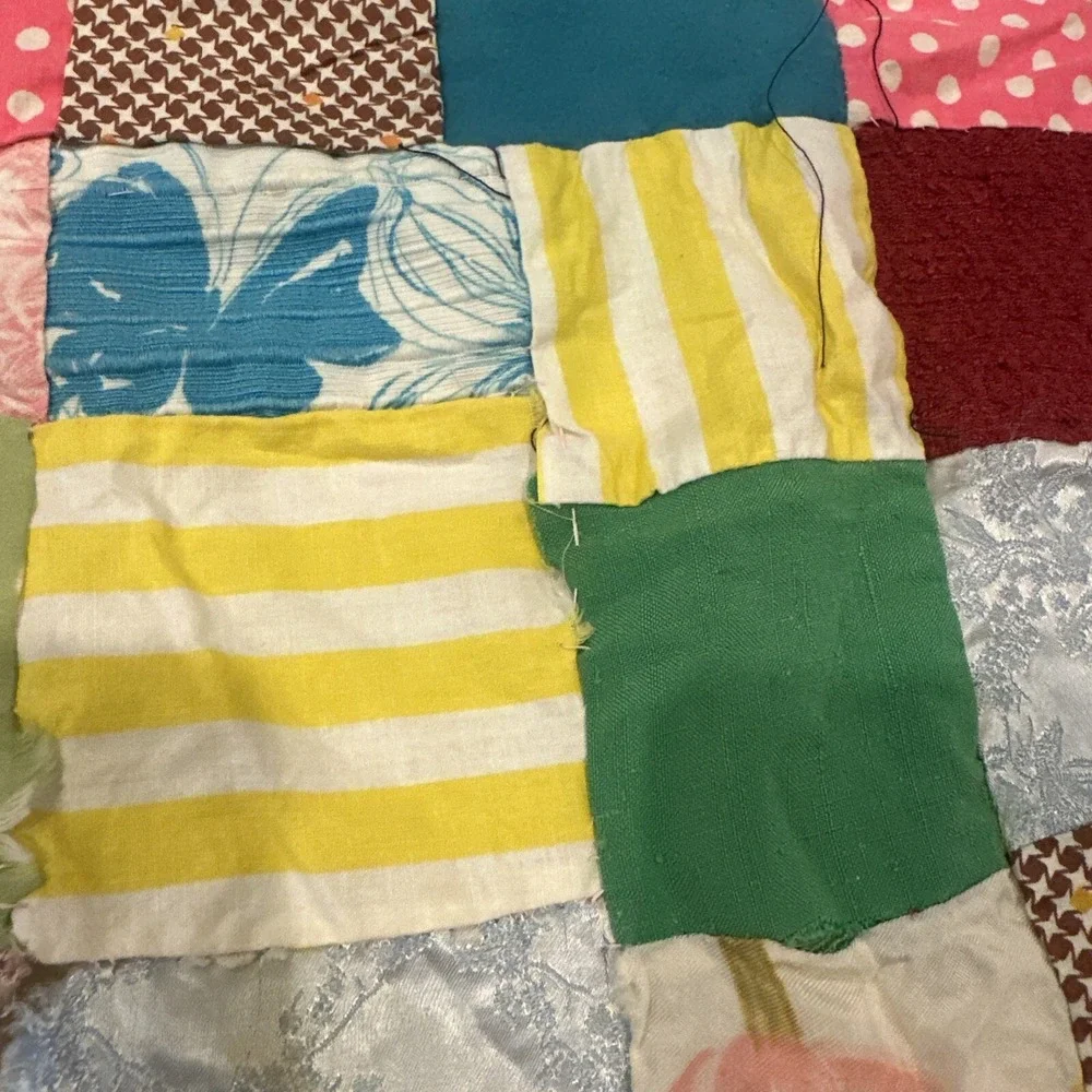 Vintage Patchwork Quilt For Toddler Bed With Patchwork Pillowcase‎
